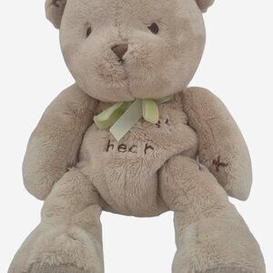 CARTERS "MY FIRST BEAR" RATTLE 10" SOFT & PLUSH STUFFED ANIMAL W/ BOW TIE